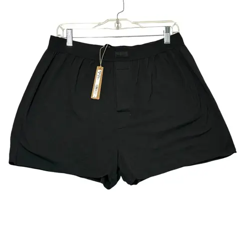 SKIMS NWT  Boyfriend Loose Boxer lounge short unisex onyx high waist size large