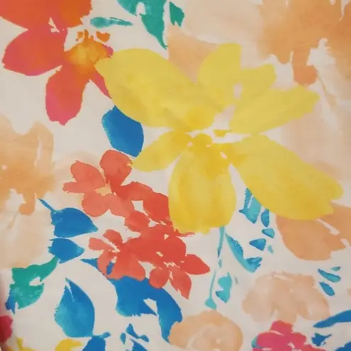 Ellen Tracy 💕💕 One Piece Ruffle Swimsuit ~ Abstract Floral Print 8 NWT