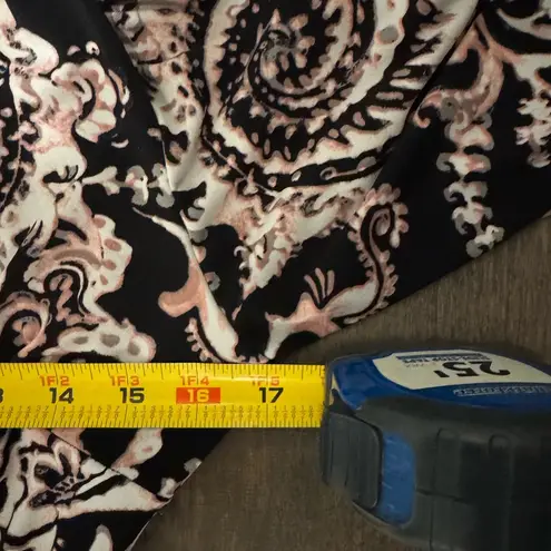 ECI BEIGE by Black and Pink Size 6 3/4 Sleeve Dress Paisley, Tie at Waist, Cute