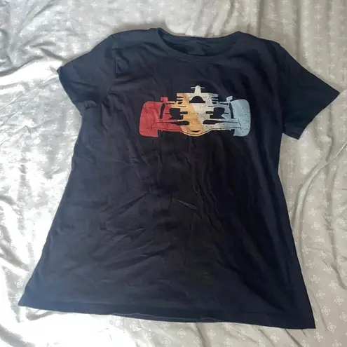 Black Formula 1 F1 Racing Racecar Sporty Fitted Top Shirt Tee