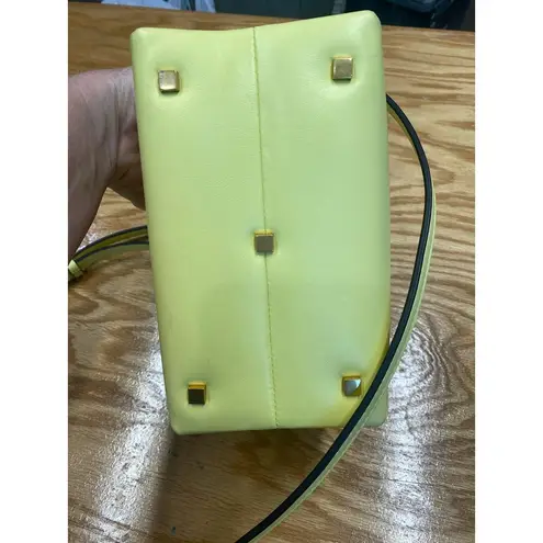 Valentino Garavani yellow one stud small leather tote retail $2900 NWT