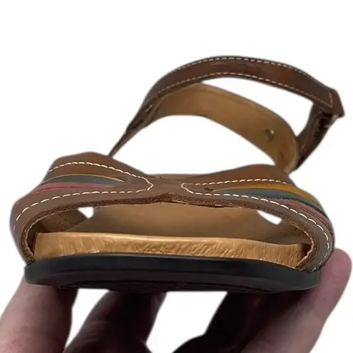 Pikolinos Leather Strappy Sandals Women’s EU 37/US 6.5-7 Brown Colorful Boho