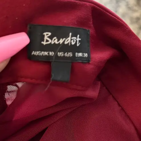 Bardot Elegant Burgundy Sheer Wrap Top