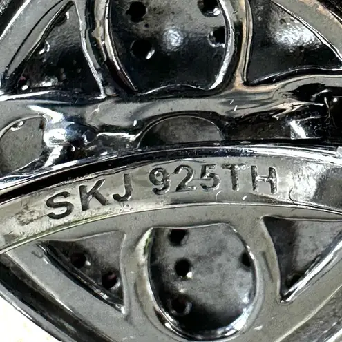 Sima K Sterling Silver & Black Enamel Ring with Pink Pavé Stones Via