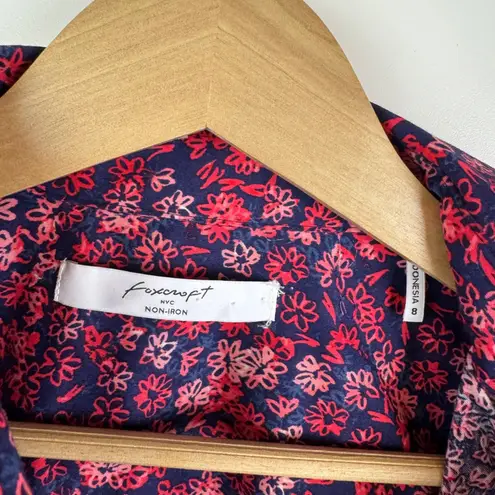 Foxcroft Piper Floral Button Down Shirt Size 8 Beach Blossoms Non Iron Cottage - Image 5