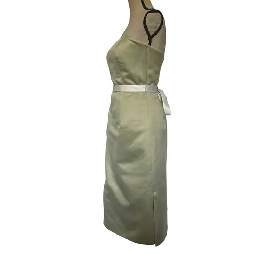 Alfred Sung Duchess Strapless Dress Sz 4 Green Bridesmaid Formal HOCO Satin