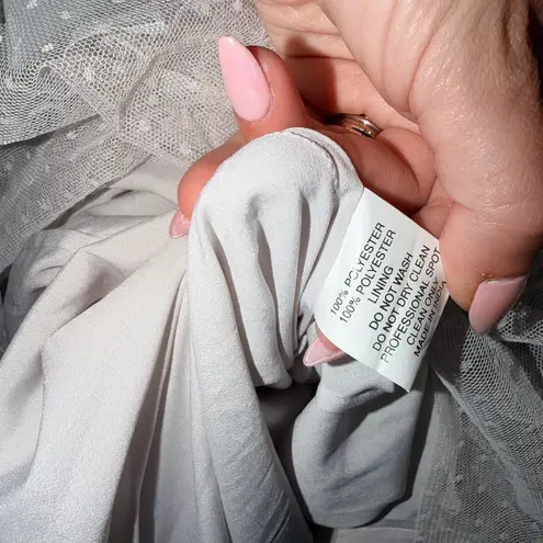 Mac Duggal NWT Embroidered Long Sleeve Ruffled Tiered Dress - Pearl - 8003