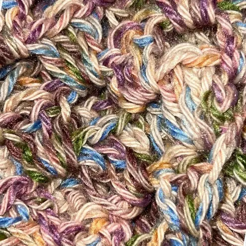 Women's Crochet Pattern Neck Wrap Multicolor Bandana Scarf Red