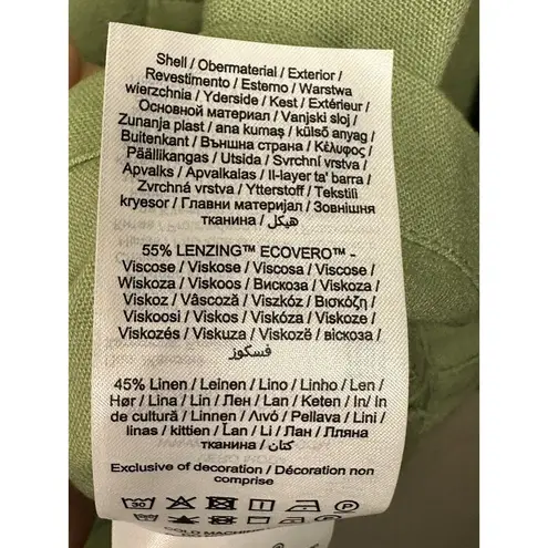 VERO MODA Women's Classic Notch-Lapel Long-Sleeve Blazer Sz XL Green Linen Blend