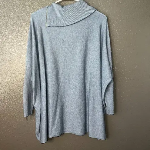 Joseph A . Women’s Blue Cowl Neck Oversized Sweater Size M – Cozy Knit Tunic Top