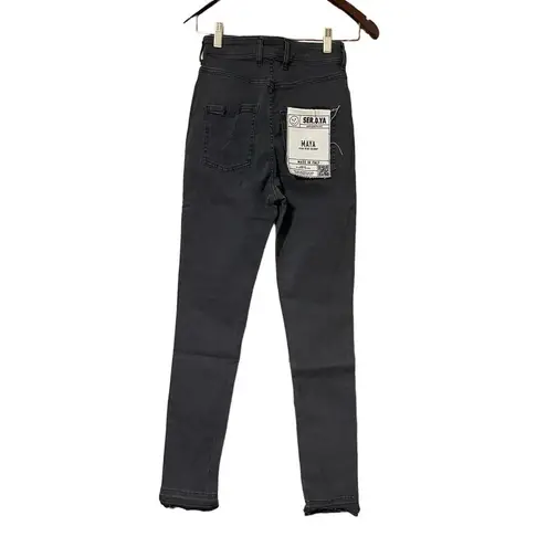 Ser.O.Ya Maya High Rise Distressed Stretch Skinny Jeans in Ash Size 26 NWT Gray
