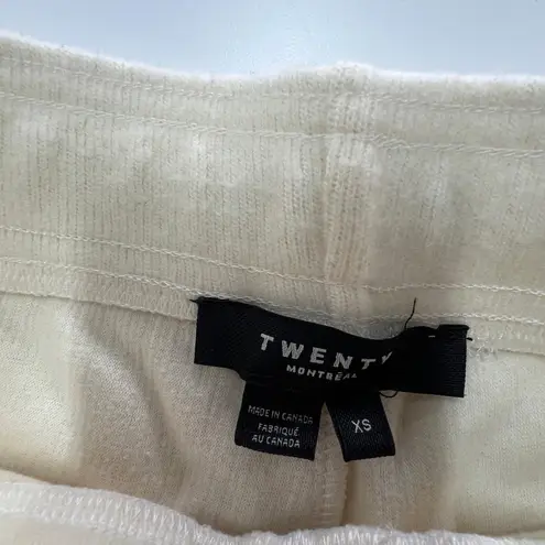 Twenty Montreal Pants Womens XS Ivory Flare Drawstring Corduroy Lounge Canada