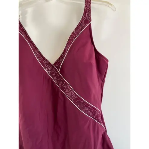 Roxanne 20/42C Bra Sized Swimsuit One Piece Rhinestones Adjustable Strap Plum Purple Size undefined