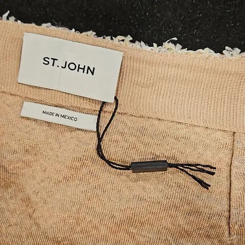 St. John ππ Transparent Textured Tweed-Knit Pencil Skirt ~ Primrose 10 NWOT