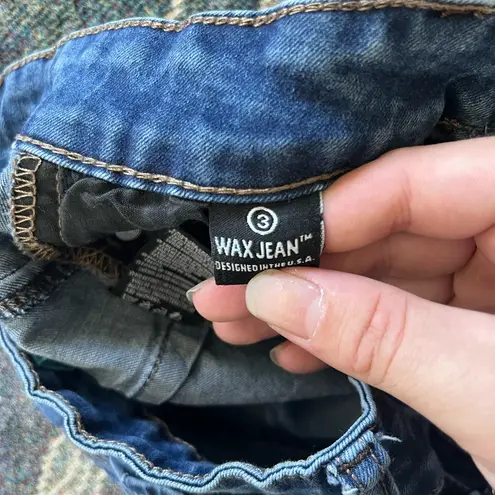 Wax Jean “Butt, I Love You” Distressed Skinny Jeans Dark Wash Women’s 3 Low Rise