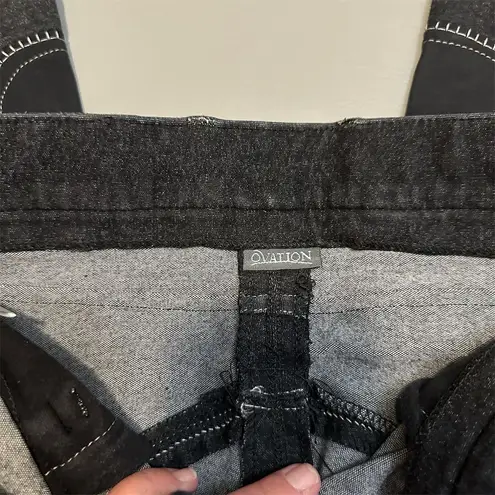 Ovation Women's Black Denim Knee Patch Riding Breeches Size 28