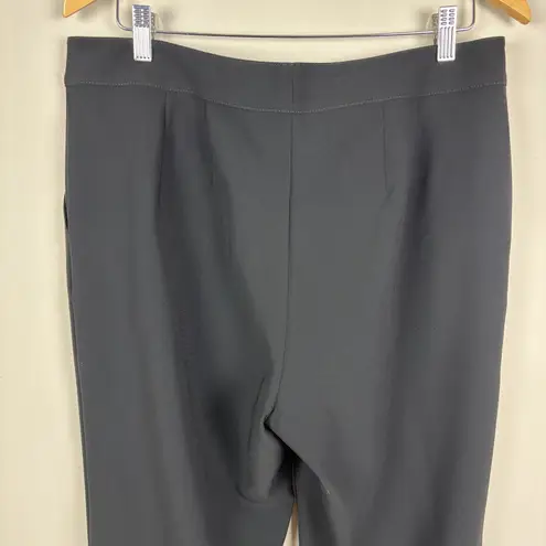 St. John Caviar Emma Dress Pants Womens 12 Black Straight Leg Trousers Preppy