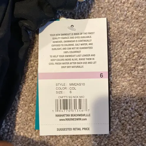 Maxine of Hollywood NWT  Confetti Instant Minimizer One Piece Swimsuit SIZE 6