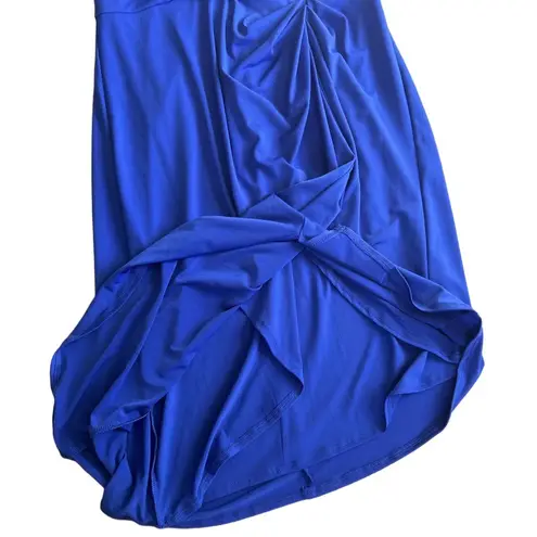 CUSHNIE Target Collection royal blue high low asymmetrical flowy mini dress 2