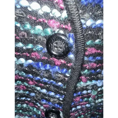 Laura Ashley Women's Blazer Jacket Size PL Wool Blend Button Up Rainbow Striped