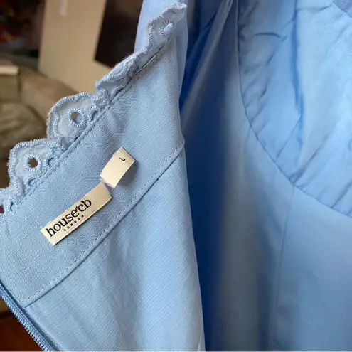 House Of CB  'Tilly'‎ Blue Pin Tuck Mini Dress NWOT size L