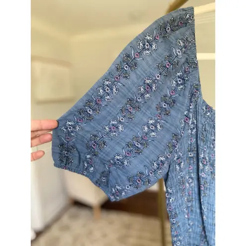 Sonoma  Ditsy Floral Maxi Dress Cottagecore Puff Sleeve Square Neck Summer Spring