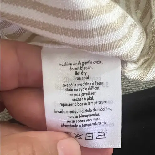 ONIA NWT Air Linen Button Down Maxi jute/white stripes dress size small