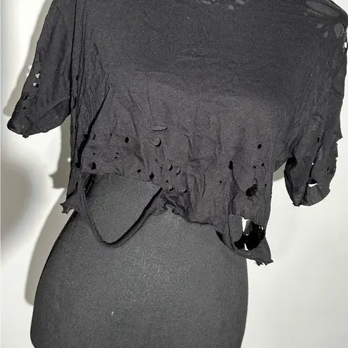 Necessary Clothing  Distressed Crop Top Size Small