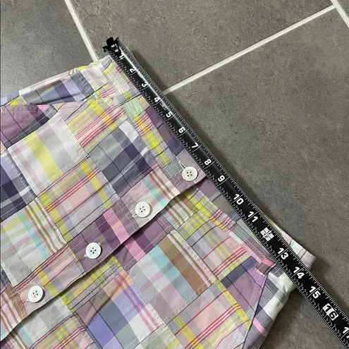 Brooks Brothers Cotton A-Line Button Front Madras Skirt size 4