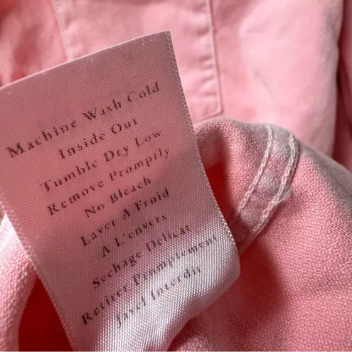 Frank & Eileen Mary Famous Denim Button Up Mini Dress Neon Strawberry Small S