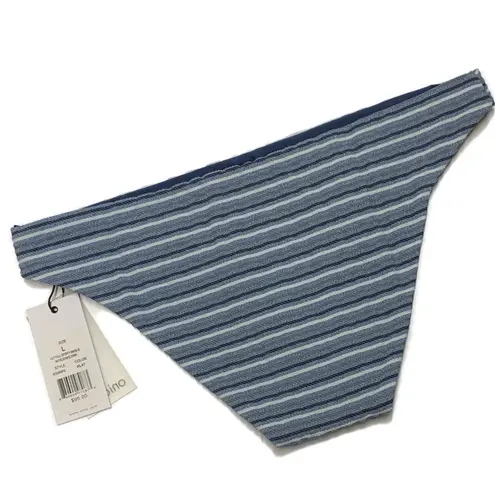 ONIA Lily Sporty Bikini Bottom Blue Stripe Cheeky Fit Size Large