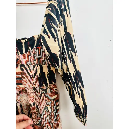 MARIA CHER Multicolored Southwestern 100% Cotton Junin Naibi Dress size XS Red