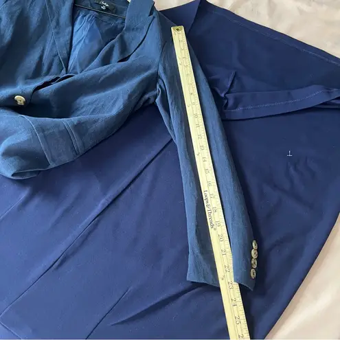 Lulus Classic Navy Linen Blend Womens 1 Button Relaxed Fit Blazer NWOT Size XS Blue
