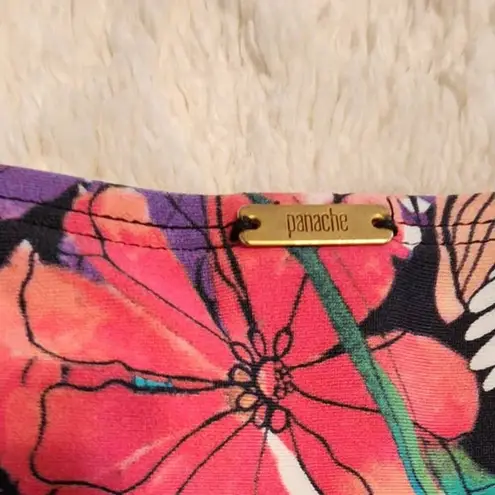 Panache Annalise Floral Multicolor Gathered Swim Bikini Bottoms Size Medium