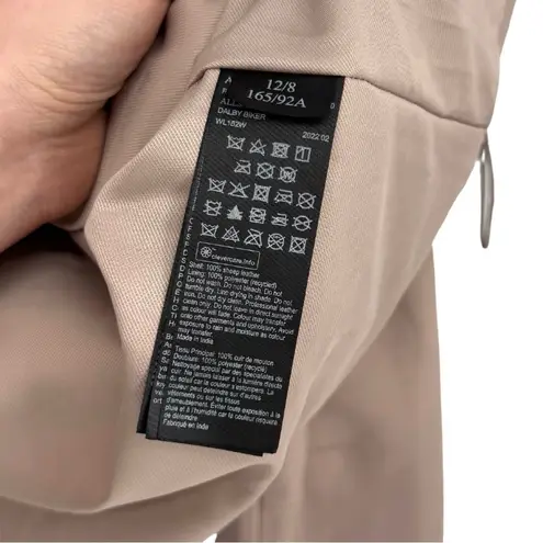 All Saints Dalby Slim Fit Leather Biker Jacket 8 Misty Pink Moto Boho Zipper