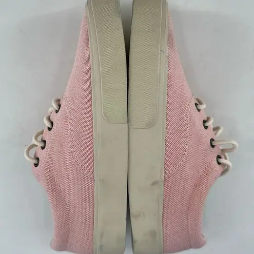 Sebago John Panama Women's Low Cut Lace Up Canvas Sneakers Pink White Size 7