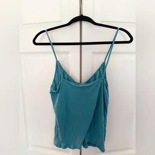 Club Monaco Vintage Y2K Teal Green Sequin Bead Cami Tank Top Size Large