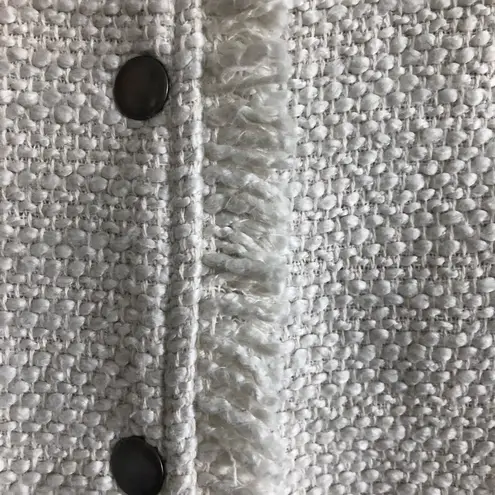 Cupcakes and Cashmere  Oatmeal Tweed Fringe Jacket. Size Small