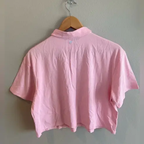 Fabletics  Boxy Short-Sleeve Polo Orchid Pink Large‎ NWOT