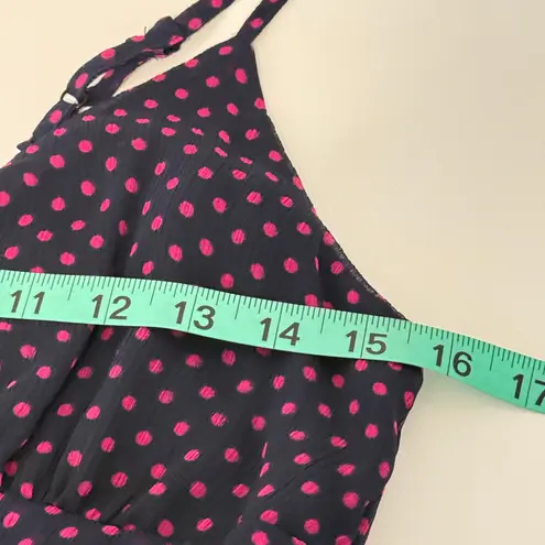 Velvet Heart Polka Dot Ruffle Button Babydoll Dress Size M Empire Waist Retro