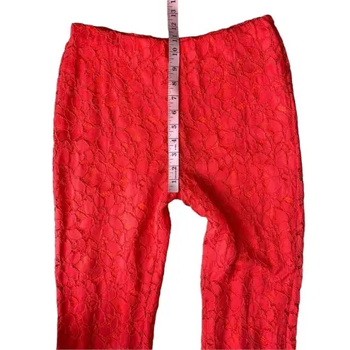 Free People  Red Wild Laces Pull-On Crop Flare Pants