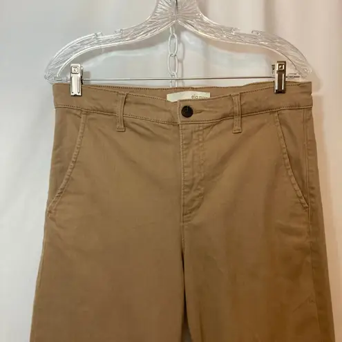 Ella Moss Tan Brown Cropped Wide Leg Crop High Rise Trousers Slacks Pants