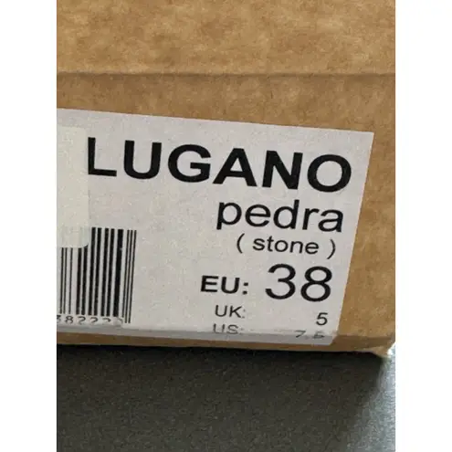 TONI PONS Women's 'Lugano' Espadrille Wedge Sandal Size 38 US 7.5 Canvas Raffia Gray