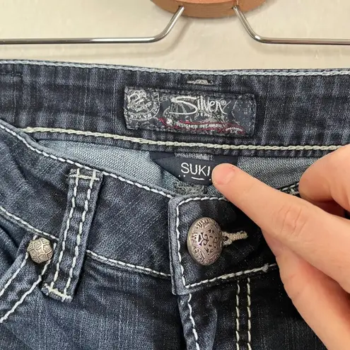 Silver Jeans Co. Dark Wash Suki High Slim Bootcut Denim Jeans W 27