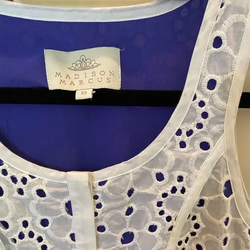 Madison Marcus NEW Eyelit Peplum Sleeveless Top | XS