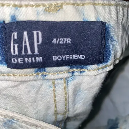 Gap  Light Blue Acid Wash Boyfriend High Waist Straight Leg Denim Jeans 4/27