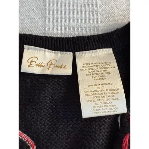 VTG 90s Bobby Brooks Ugly Christmas Holiday Vest Cardinals Mistletoe Beaded 8