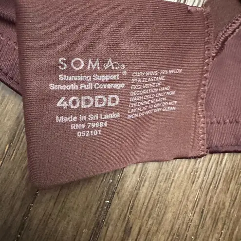 Soma stunning support smooth full coverage bra Elegant maroon Women's 40DDD