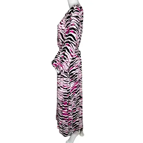 Eloquii Dress Womens 16 Pink Black Zebra Print Maxi Dress Rocker Edgy Statement