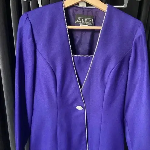 Alex Evenings ROYAL BLUE MOTHER OF THE BRIDE DRESS AND JACKET WITH JEWELS 10P